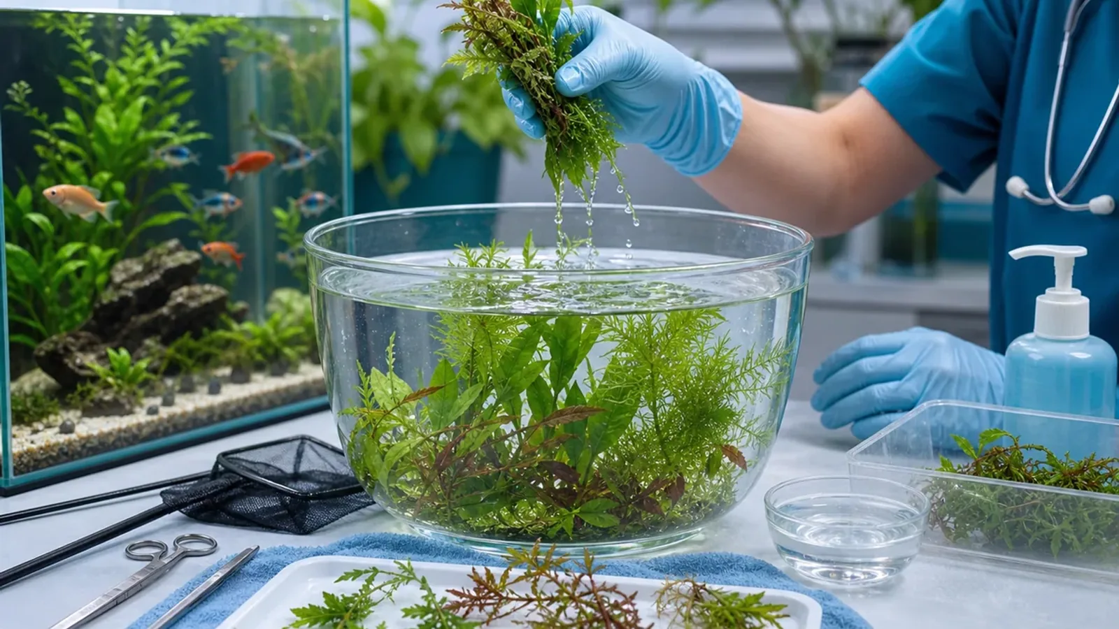 Comment désinfecter des plantes pour aquarium ?