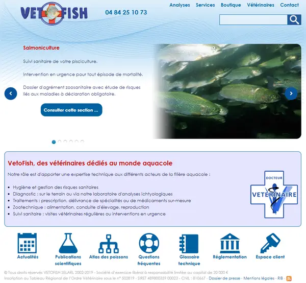 Site internet Vetofish sous Drupal en 2018