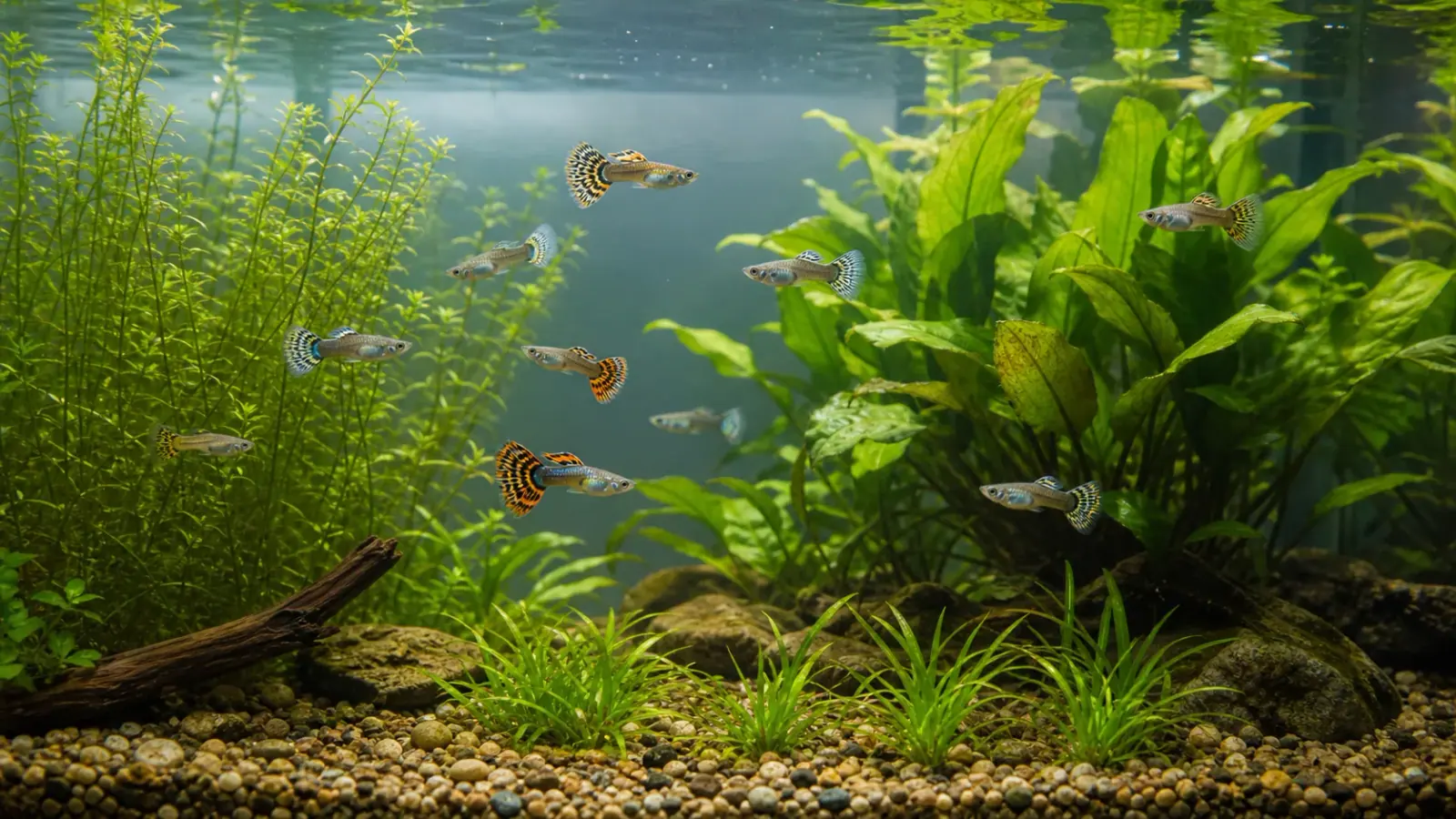 Guppys : plusieurs plantes peuvent-elles améliorer le bien-être ?