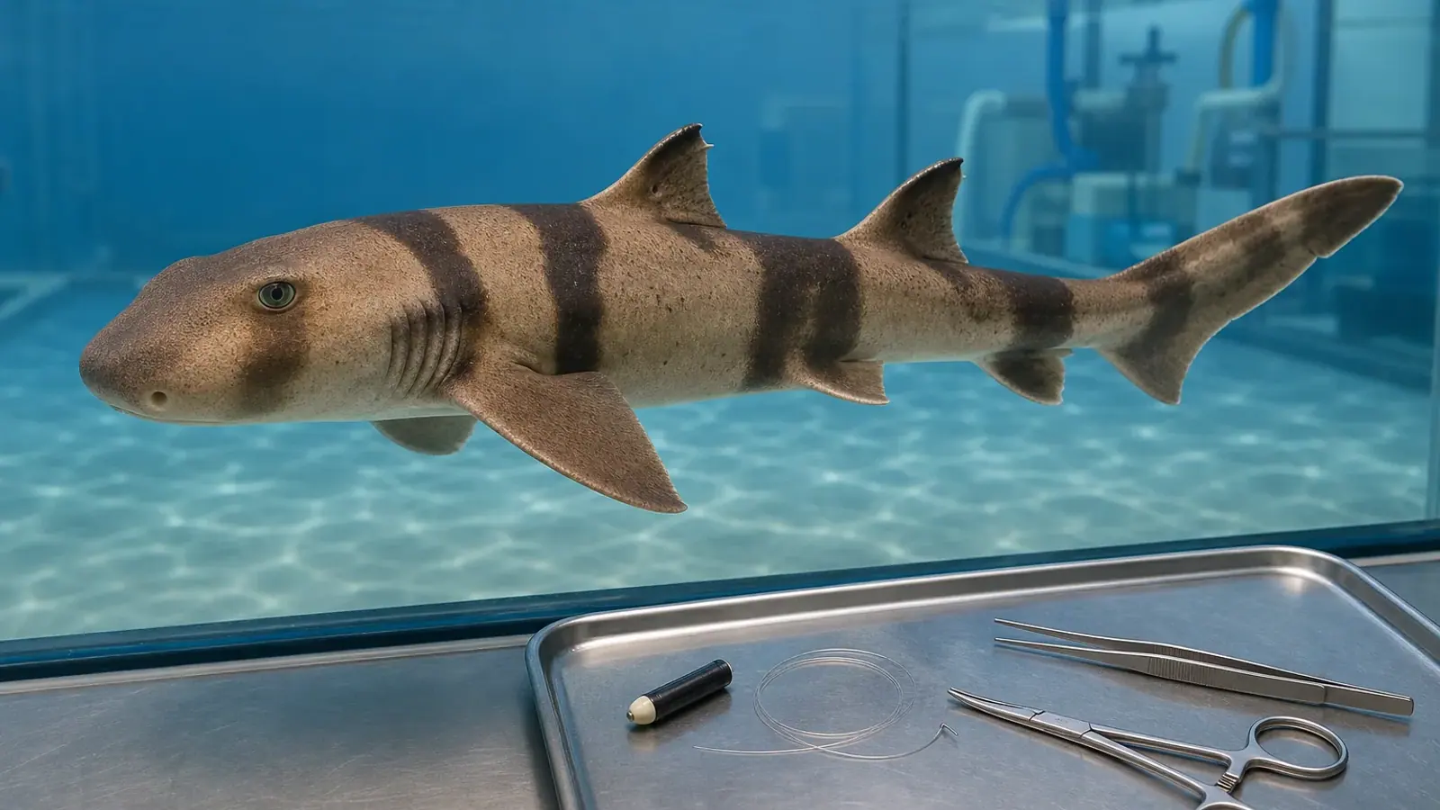 Balises acoustiques chez les requins : faut-il toujours suturer ?
